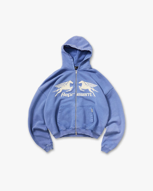 MEN - Pegasus Zip Through Hoodie Blue - Represent