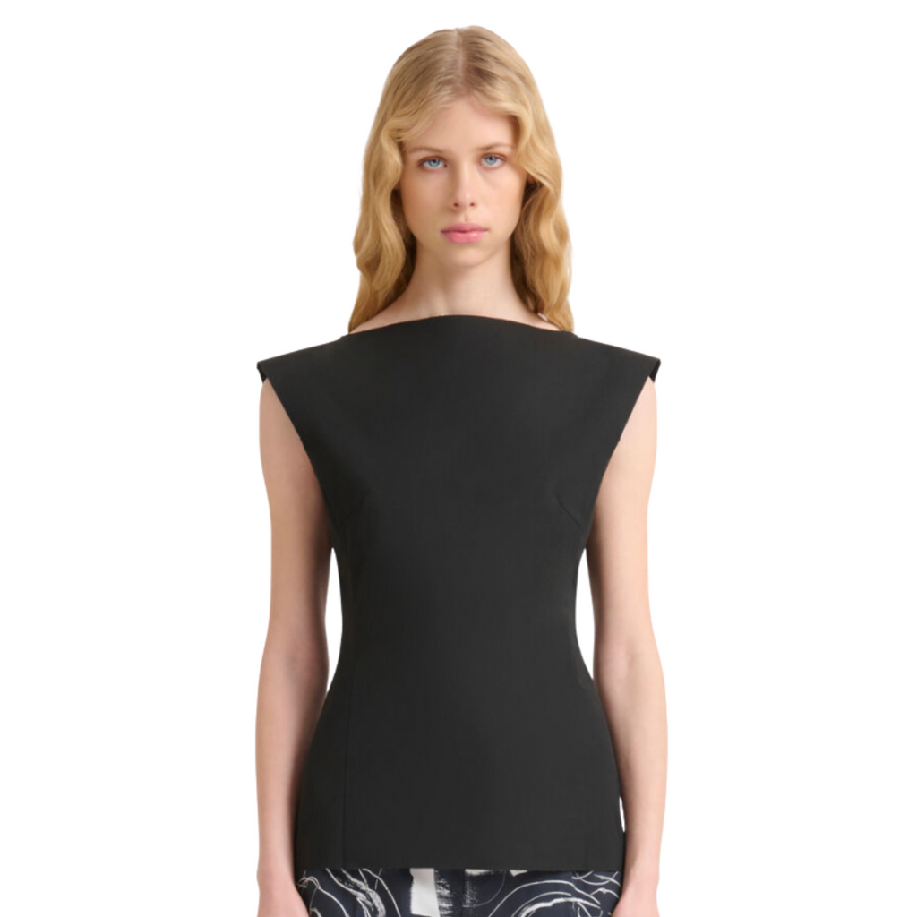 WOMEN - Top corset sculpté en popeline noire - Marni
