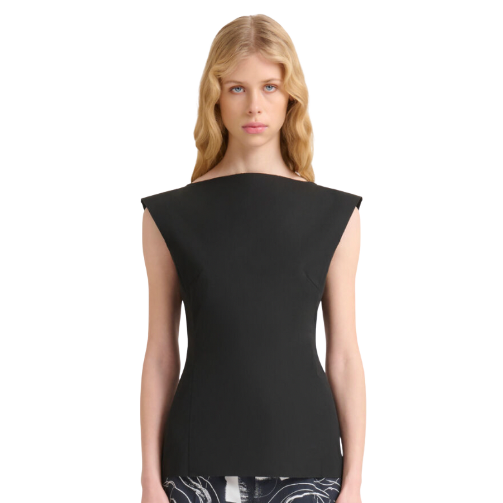 WOMEN - Top corset sculpté en popeline noire - Marni