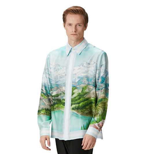 SILK SHIRT LONG SLEEVE DALMATIAN A LA MONTAGNE