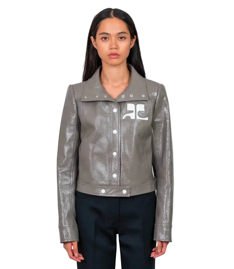 WOMEN - REEDITION VINYL JACKET MOCHA CLAIR - Courrèges